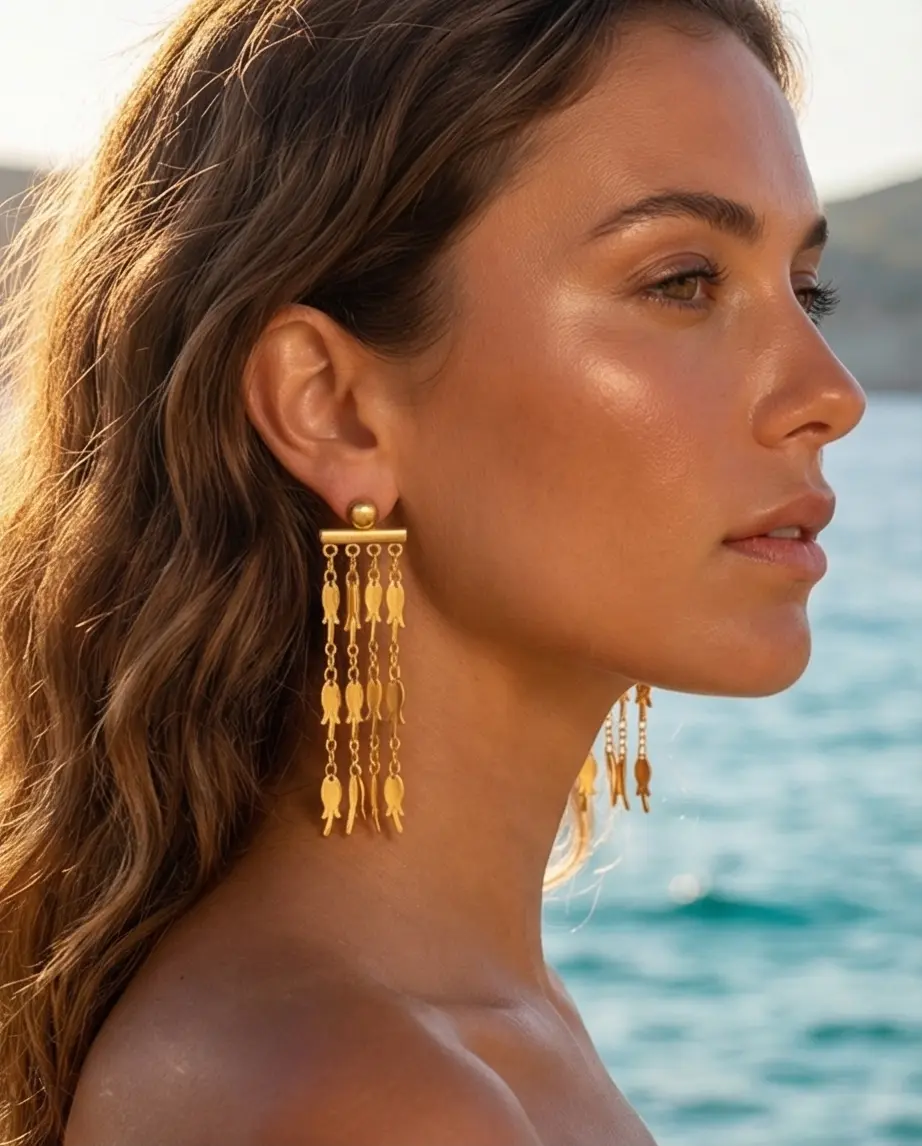 Pendientes largos elegantes para mujer